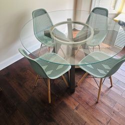Round Glass Kitchen Table With 4 Chairs