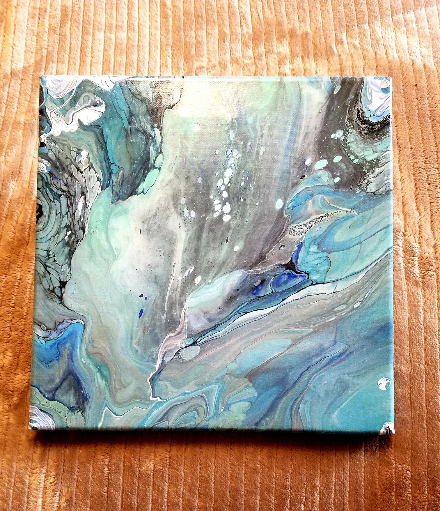 10x10 Homemade Acrylic Canvas Pour Paintings