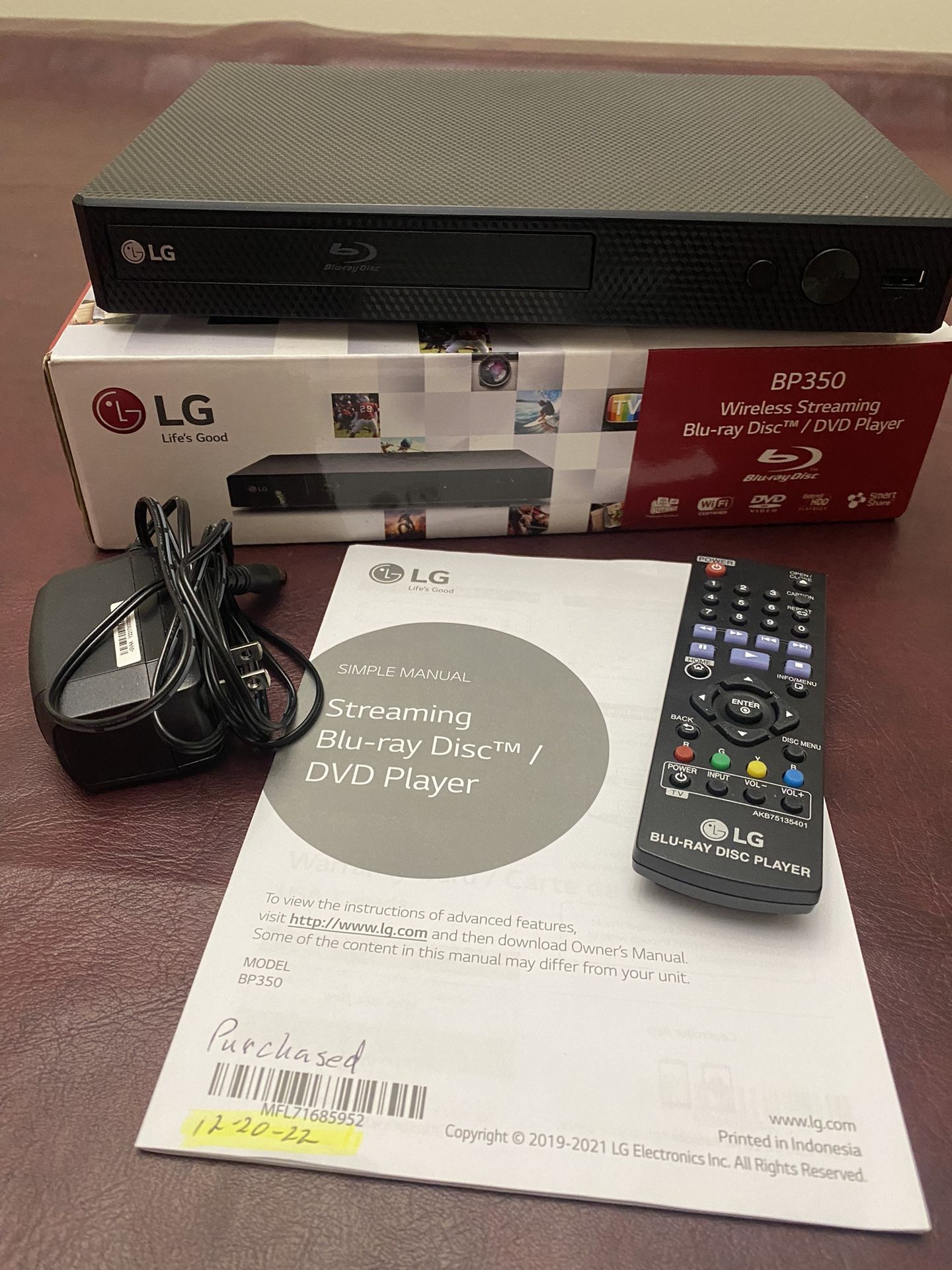 LG BP350 Wireless Streaming Blu-Ray Disc/DVD Player