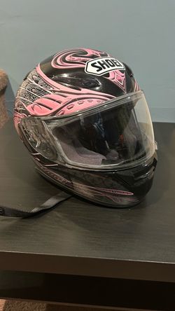 Shoei RF-1100 Full Face Motorcycle Helmet - Black & Pink Graphic - Size S
