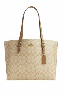 COACH 1665 Mollie Tote Bag In Signature Canvas & Leather Light Khaki