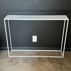 CB2 White Iron Console Table – Slim Entryway / Hallway Table