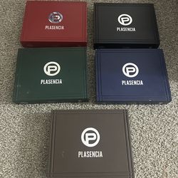 empty wooden cigar boxes from the Plasencia Alma Fuerte