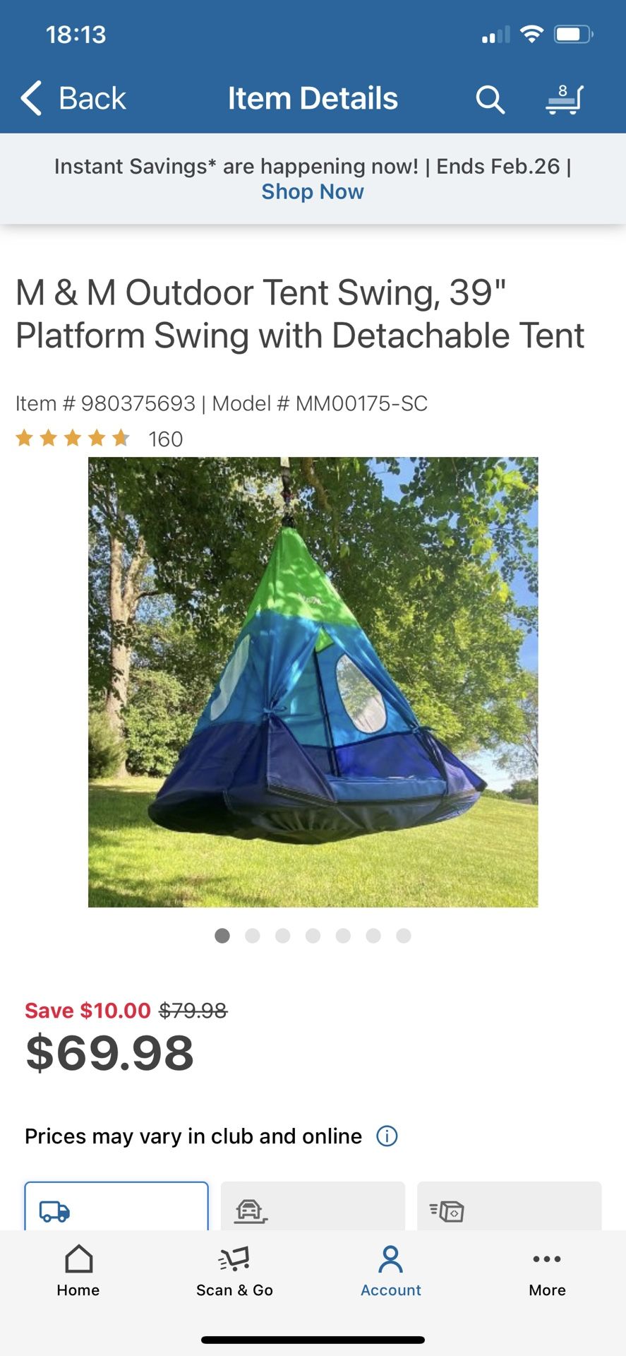 M & M Outdoor Tent Swing