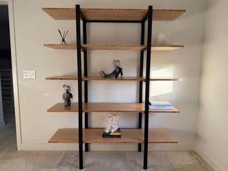 Herman Miller Fully Modern 5 Tier Metal & Bamboo Bookshelf Shelf