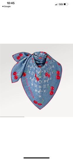 Cherry Denim Silk Scarf