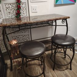 Table Bar With Two Stools 
