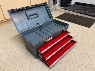 22” tool chest toolbox box with 3 sliding drawers popular mechanics