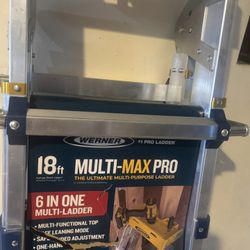 18 ft. Reach Aluminum 6-in-1 Multi-Position Ladder, 375 lbs. Load Capacity Type IAA Duty Rating 