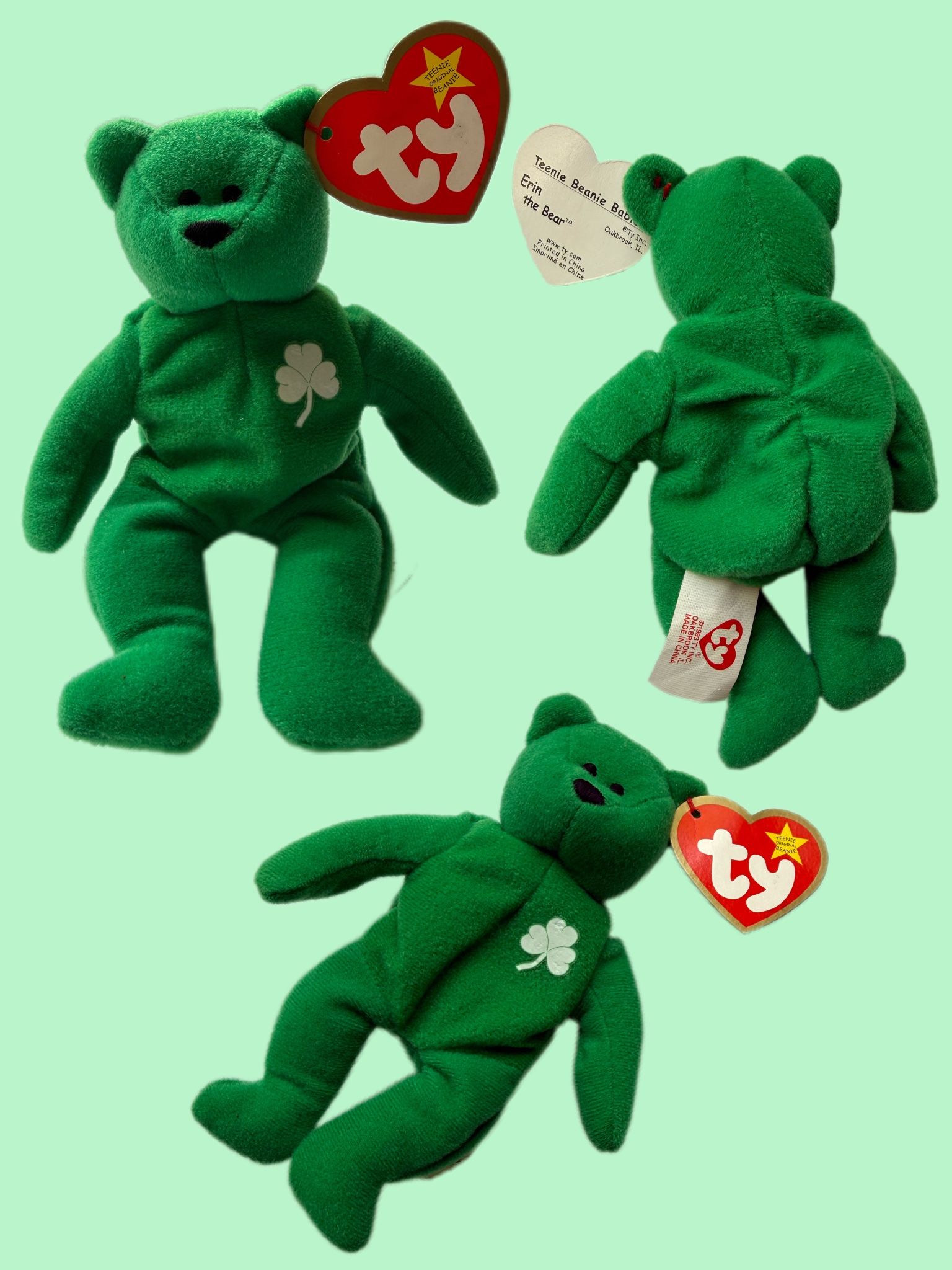 ty Green Teddy bear