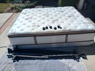 Mattress, Box Spring, and Metal Frame - Cali King Set