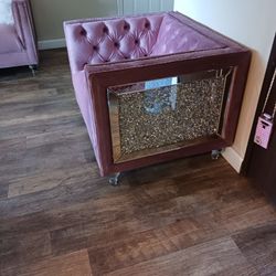 Pink Velvet Armchair Cars Diamonds On The Side