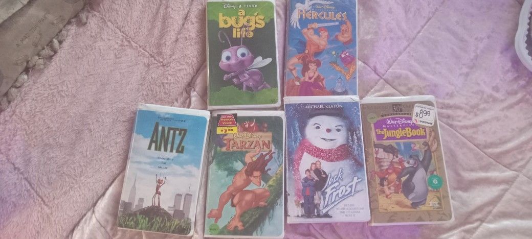 6 Classic Vintage 1990's-2000's Disney VHS tapes