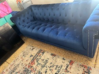 $300  for all 4 couches I’m selling these 4 Suede blue couches as his some of them have a couple rips and a little whole but for the price can’t be be