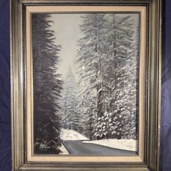 Winter Trees Oil Painting by Sara Allen