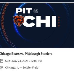 4 Tickets Chicago Bears Vs Pittsburgh Steelers