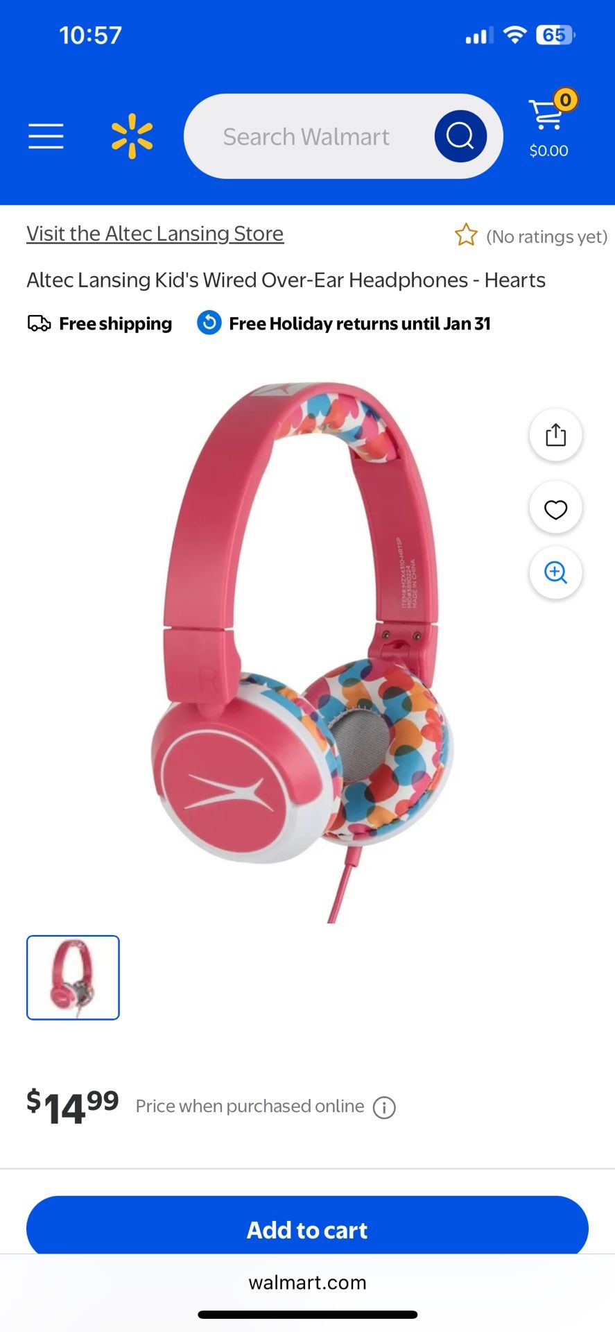 Wired Kid Safe Headphones