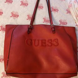 Red GUESS Tote Bag