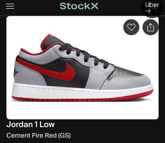 Jordan 1 low Cement Fire Red
Used
Size 4.5y
