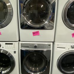SET WASHER AND DRYER FRONT LOAD WHITE GAS 27” INCH WIDTH KENMORE 