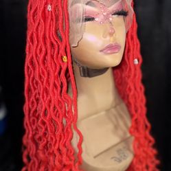 New Cherry Red Dreadlock Wig 34” | Synthetic | Full Free Part