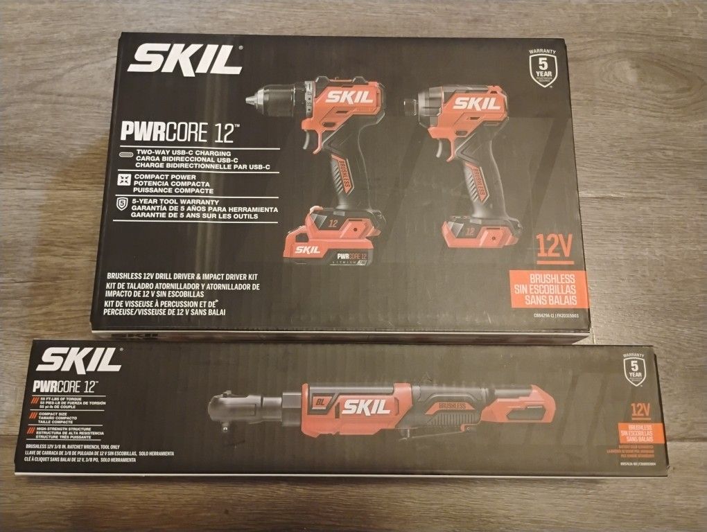 Drill Driver, Impact Driver And Ratchet Wrench New