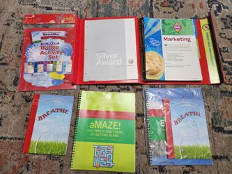 Girl scout cadette, journey, books and badges.