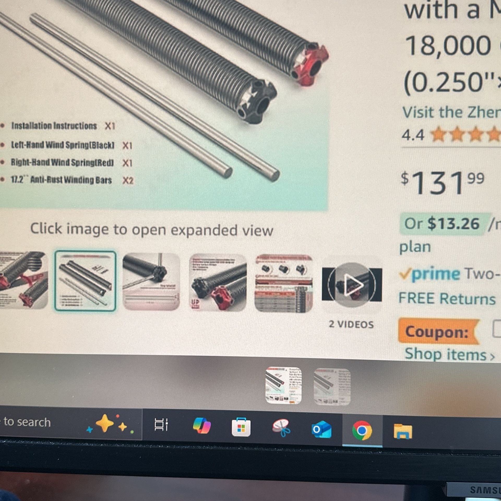 Garage Door Spring Set 250-2-34
