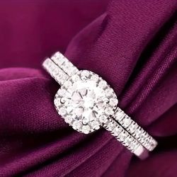 Elegant Fashion Imitation diamond Ring, for Women, Bridal Jewelry Birthday Gift for Girls, wedding ring size 7