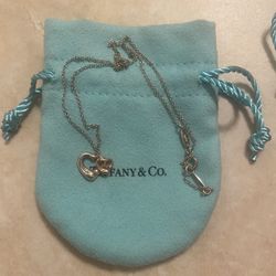 Tiffany Silver and Rose Gold Necklace and Earrings 