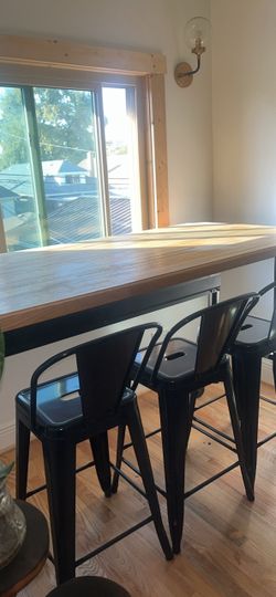 Industrial metal wood counter