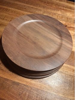 Rustic Wood Grain Charger Plates 17 ct