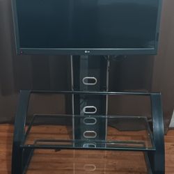 LG TV With Remote & Stand