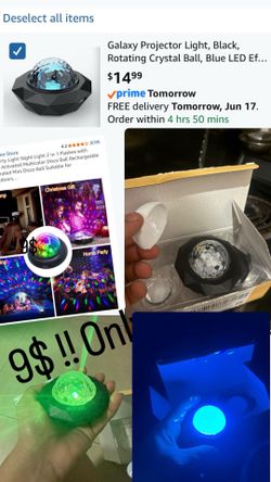 Rechargeable Disco Ball Lights, Mini RGB Party Lights Sound Activated, Strobe Stage Light Perfect for Halloween Christmas Events Birthday Wedding Deco