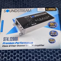 Soundstream Stealth ST1.1000D 1000W Class-D Mono Subwoofer Amplifier — NEW / Never Installed
