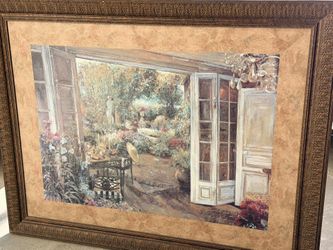 Ethan Allen ‘From the Garden Room’ Oil Painting 