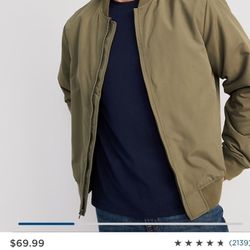 Water resistant, zip bomber jacket