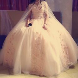 New Laced Pink Quinseñera Dress