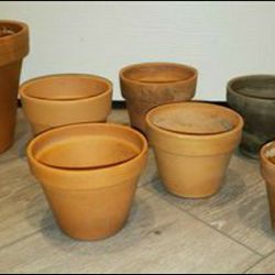 Terra Cotta, Ceramic, Metal, Plastic, and Glass Planter Pots Available Today 