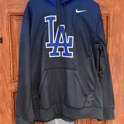 Nike Los Angeles Dodgers MLB Officially Licensed Hoodie Blue Black Gray Size L