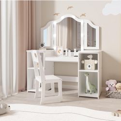 Princess Vanity Table & Chair Set for Girls