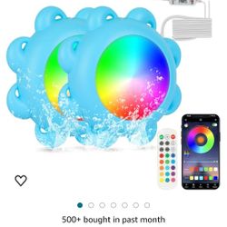 Brand New 2 Pack LED Pool Lights with APP & Remote Control, 20W RGB Smart Submersible Pool Lights