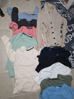 Hollister v-neck, long sleeve and cardigan