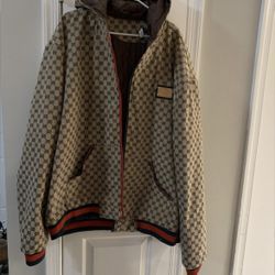 Official 3XL Hooded Gucci Canvas Bomber Jacket 