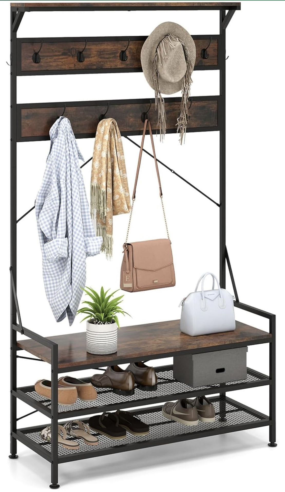 Hall Tree With Bench 