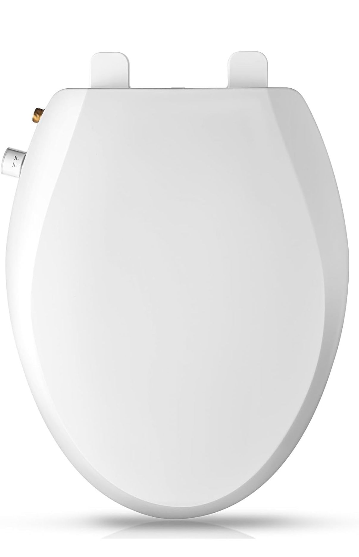 Elongated Bidet Toilet Seat with Quiet-Close, Non-Electric Bidet Mode with Dual Nozzles, Fit Elongated Toilet Seat, Adjustable Water Pressure with Bra
