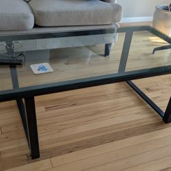 Crate & Barrel Glass Coffee Table