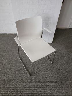 SAMPLE White Poly Seat and Back.  Contract Grade.  Wireframe Chair.