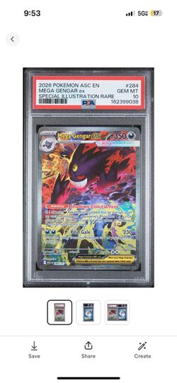 Mega Gengar ex 284 PSA 10 Ascended Heroes Pokemon