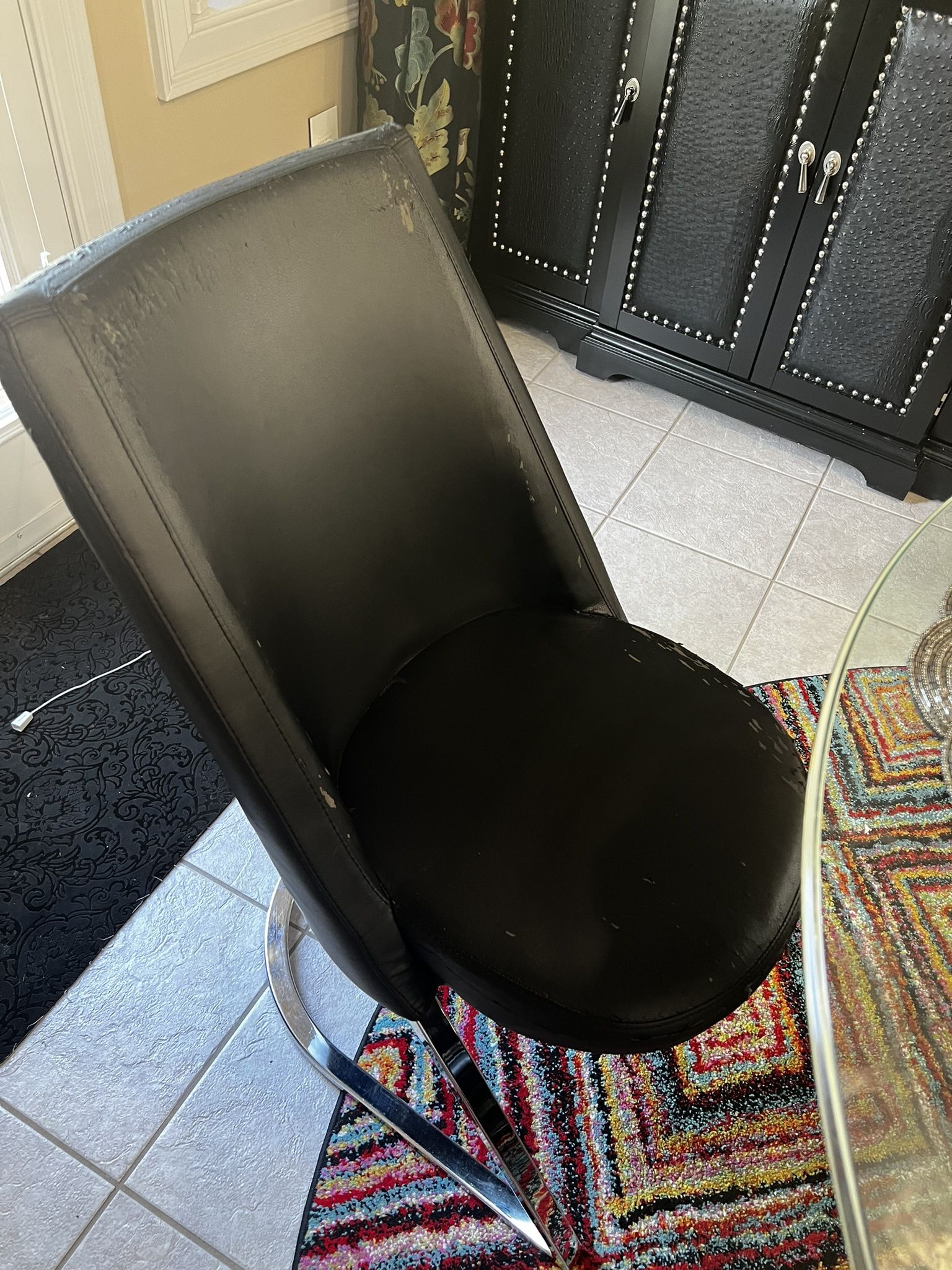 Modern Contemporary Leather Dining Chairs - Set of 4